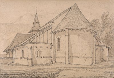 Oostkant van de abdijkerk van St. Paul in Rouen, Normandië door John Sell Cotman